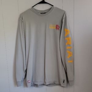 Ariat Men's Shirt Medium Gray Long Sleeve Western Workwear